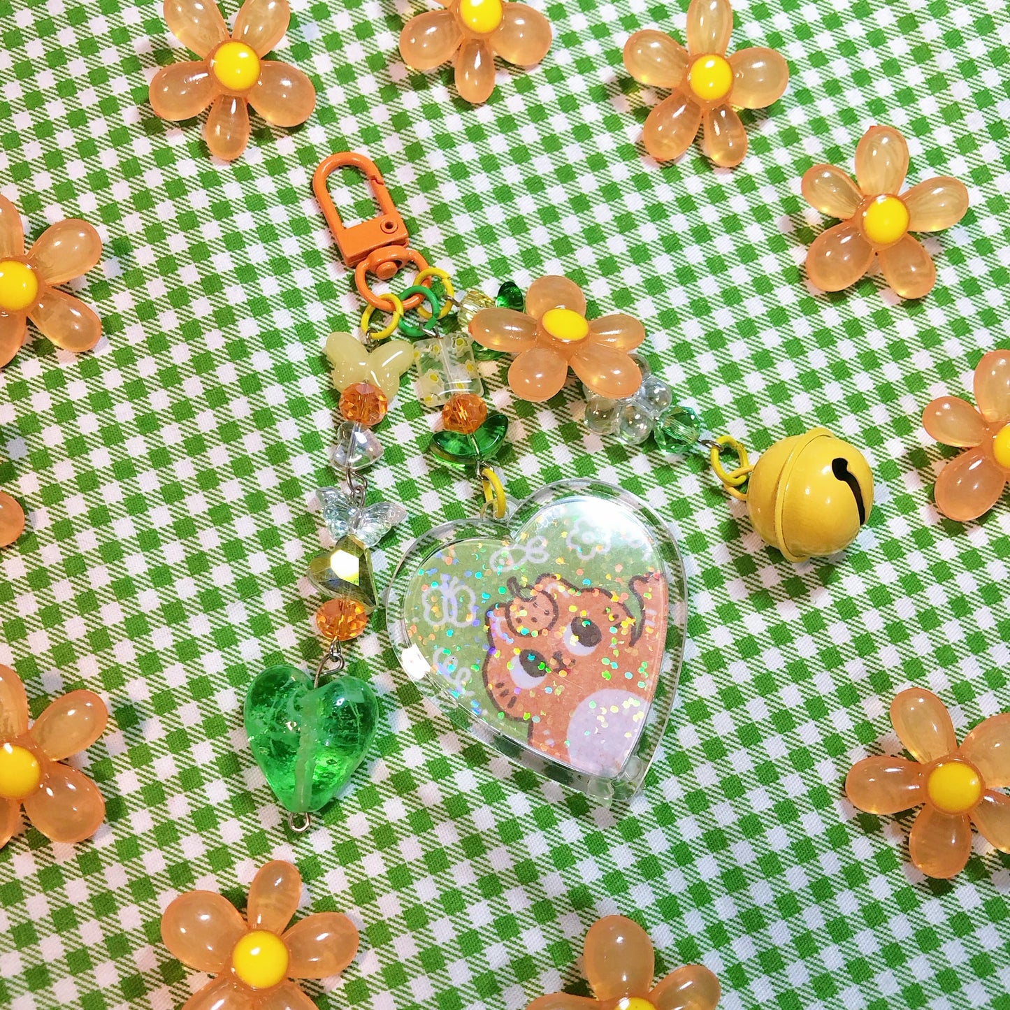 Orange Cat Wenkwonk Keychain