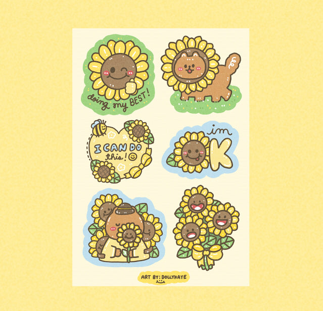 Supportive Sunflower Sticker Sheet