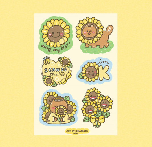 Supportive Sunflower Sticker Sheet