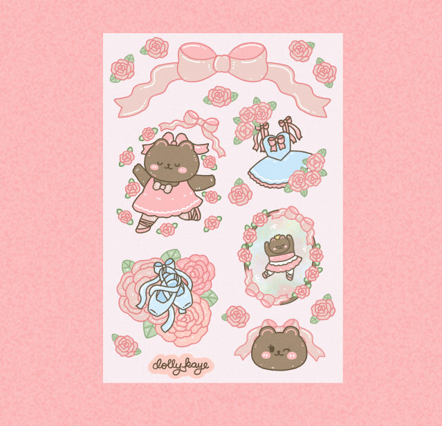 Ballerna Bear Sticker Sheet