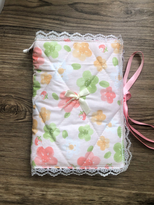 B6 Pink Floral Quilted Patchwork Journal / Notebook Cover