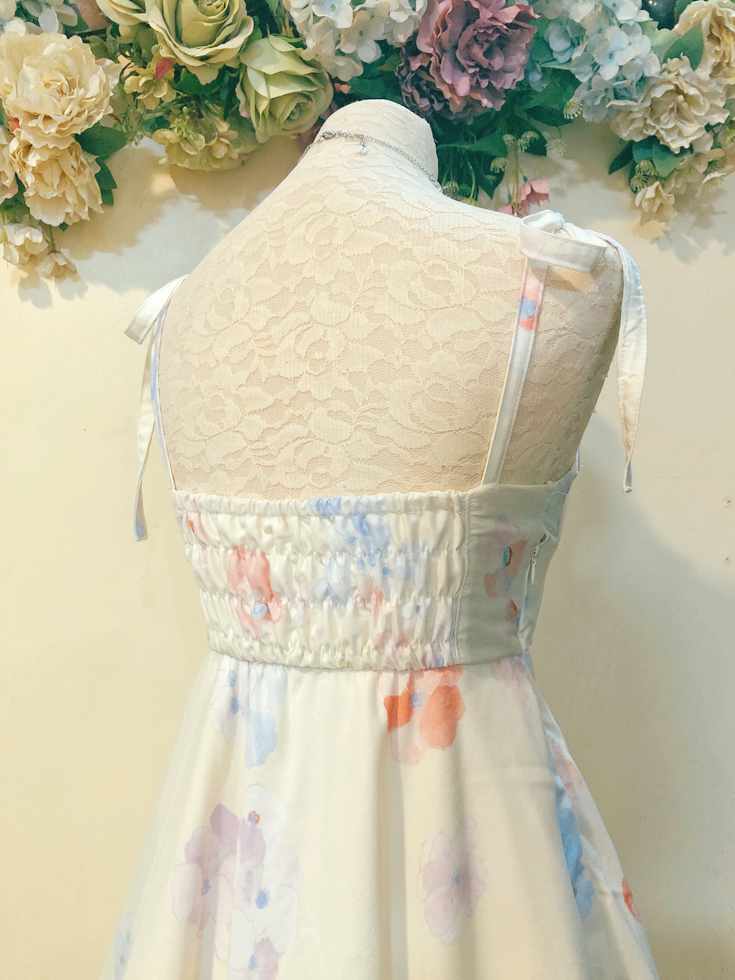 Hydrangea Cream Handmade Dress