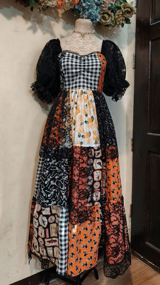 Halloween Lace Patchwork Dress ( Glow in the Dark)