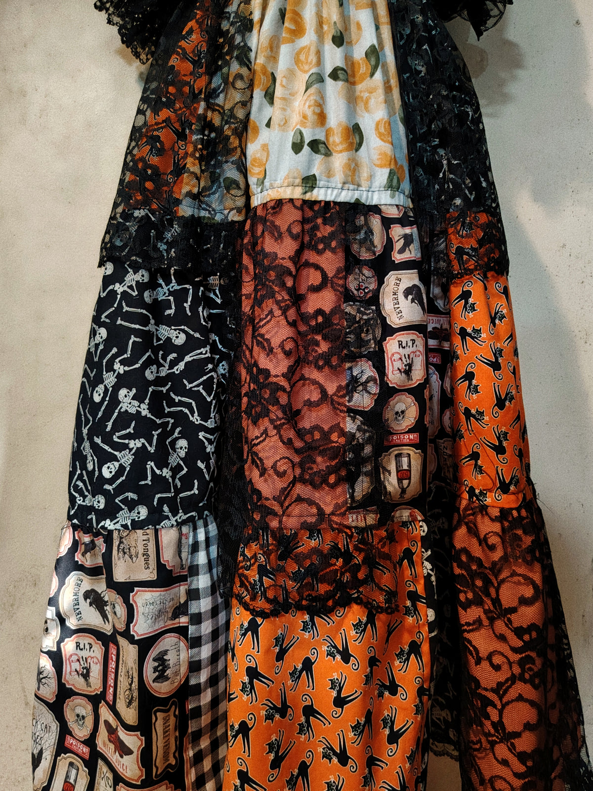 Halloween Lace Patchwork Dress ( Glow in the Dark)