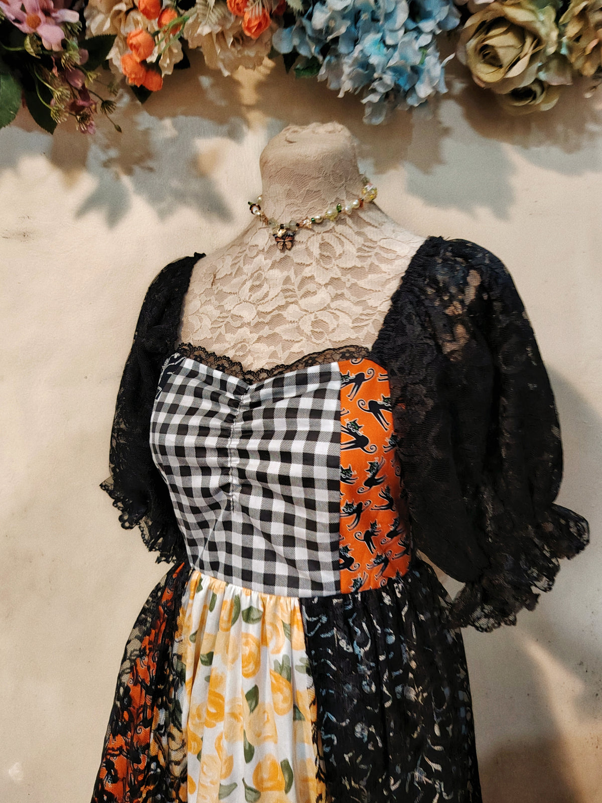 Halloween Lace Patchwork Dress ( Glow in the Dark)