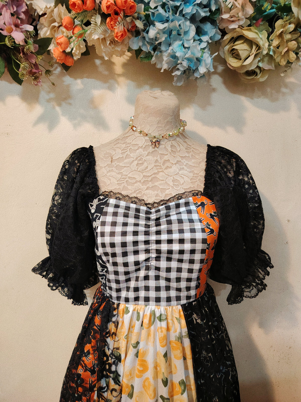 Halloween Lace Patchwork Dress ( Glow in the Dark)