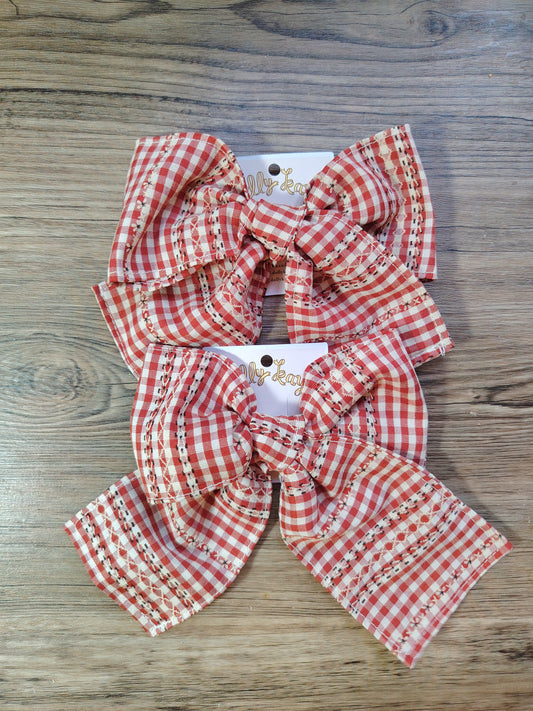 Red Gingham Handmade Ribbon