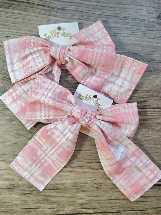 Pink Plaid Handmade Ribbon