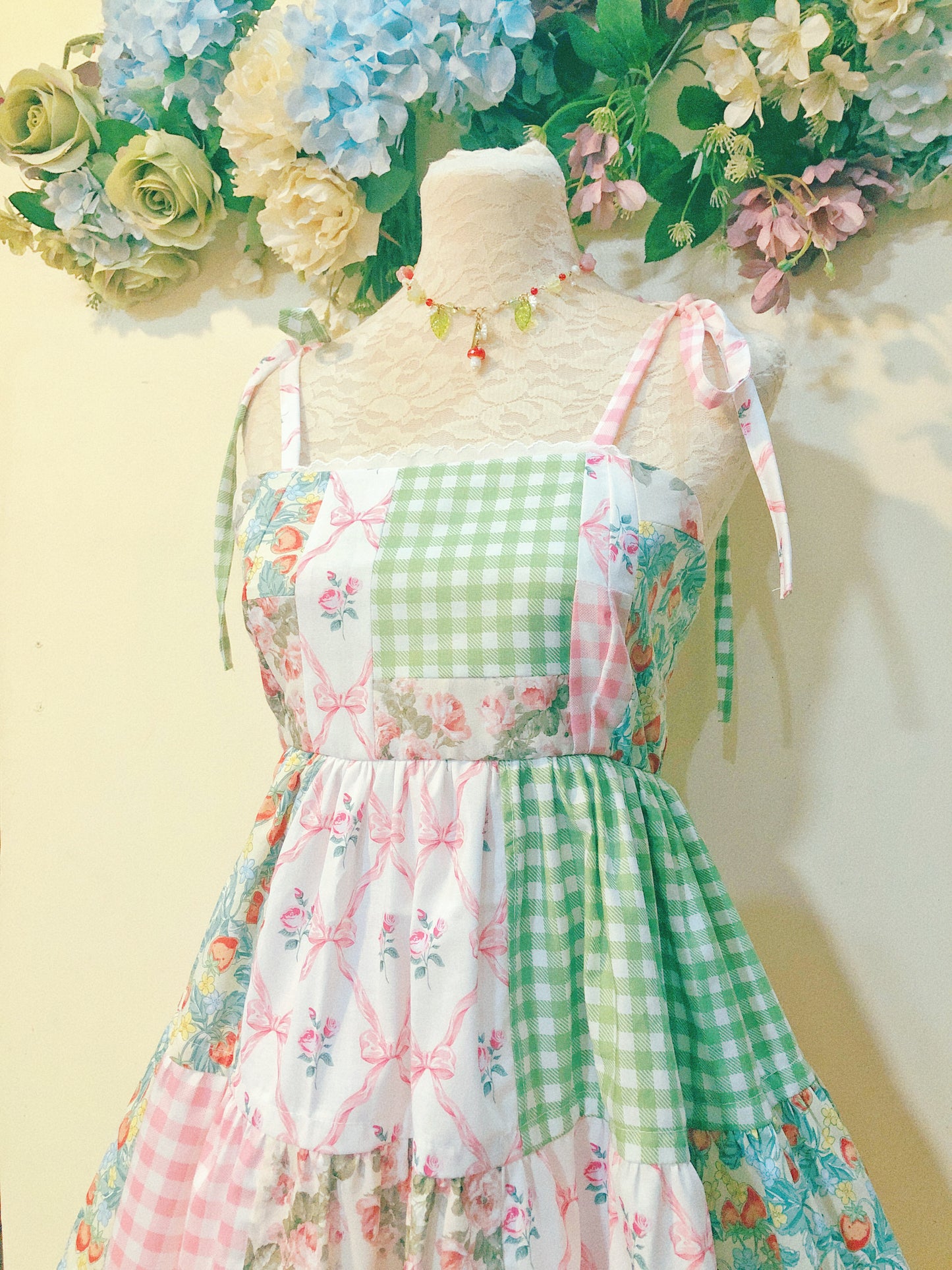 Strawberry Fields Patchwork Handmade Dress