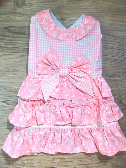 Pink Ribbon Pet Handmade Dress