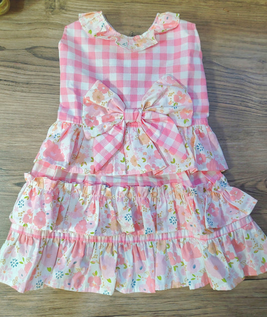 Pink Floral Pet Handmade Dress
