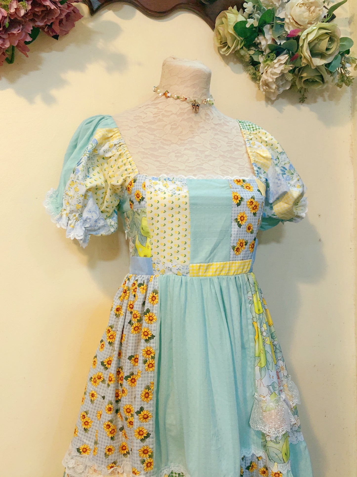 In my Cottage Patchwork Handmade Dress