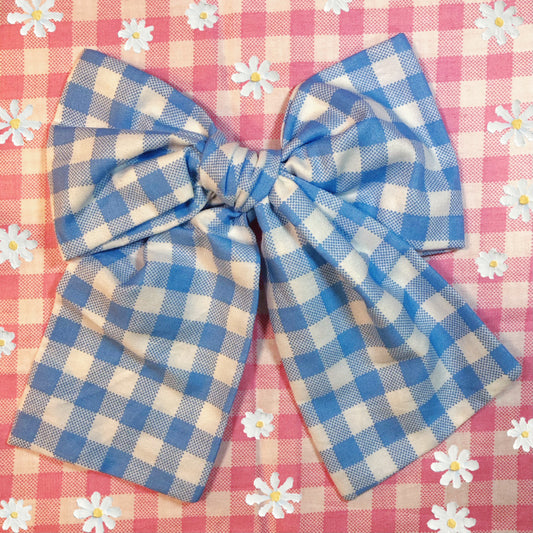 Blue Gingham Handmade Ribbon