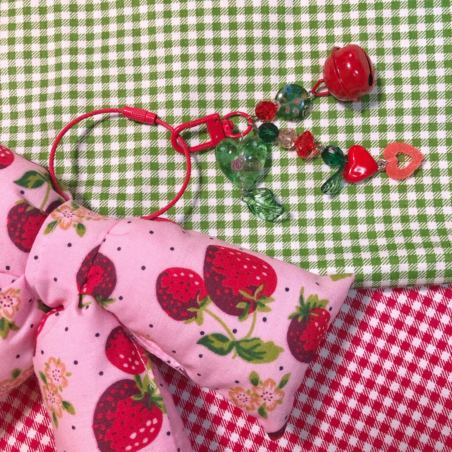 Strawberry Red Chonky Ribbon Wenkwonk Keychain