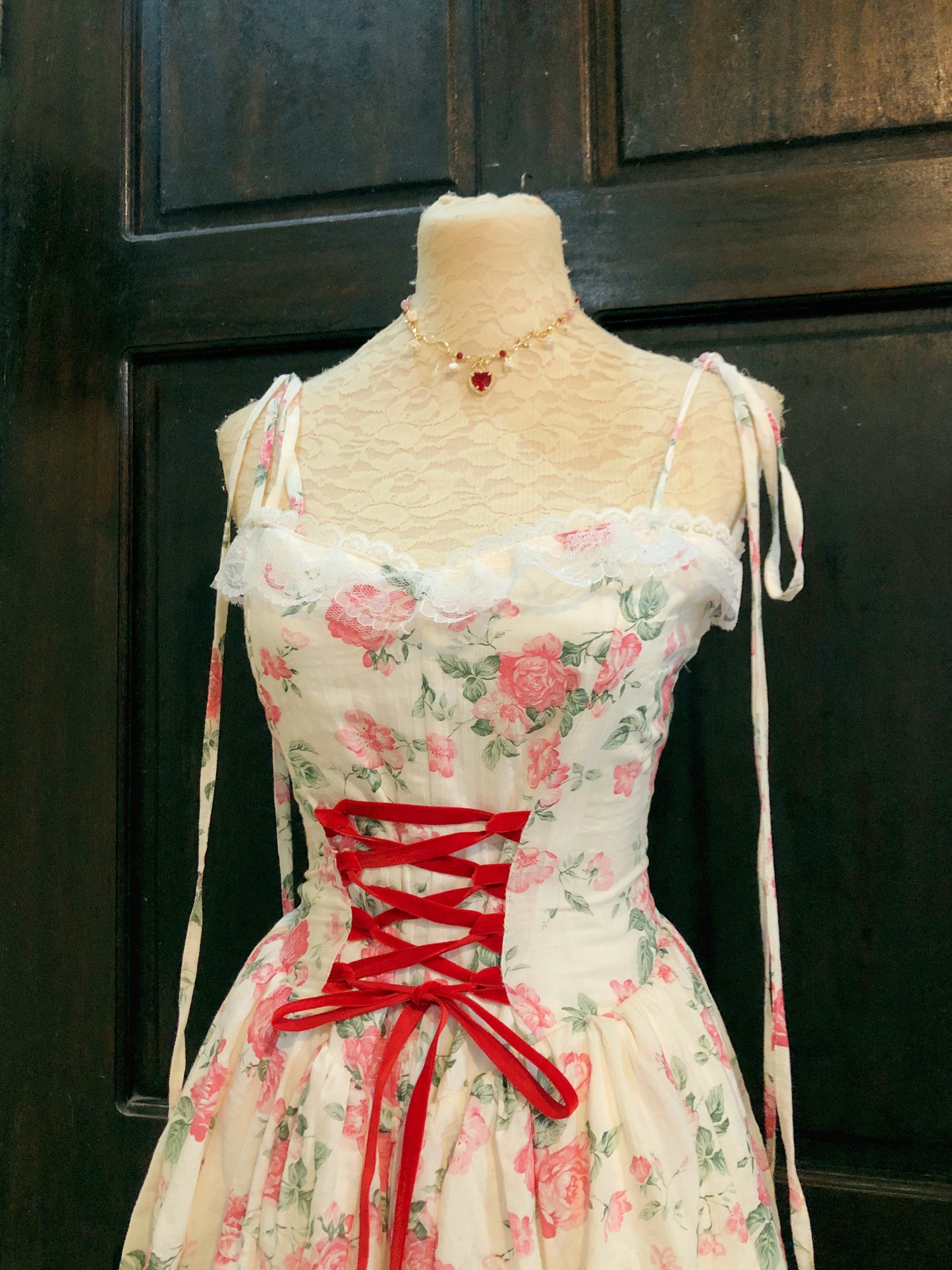 Meadow of Roses Corset Handmade Dress