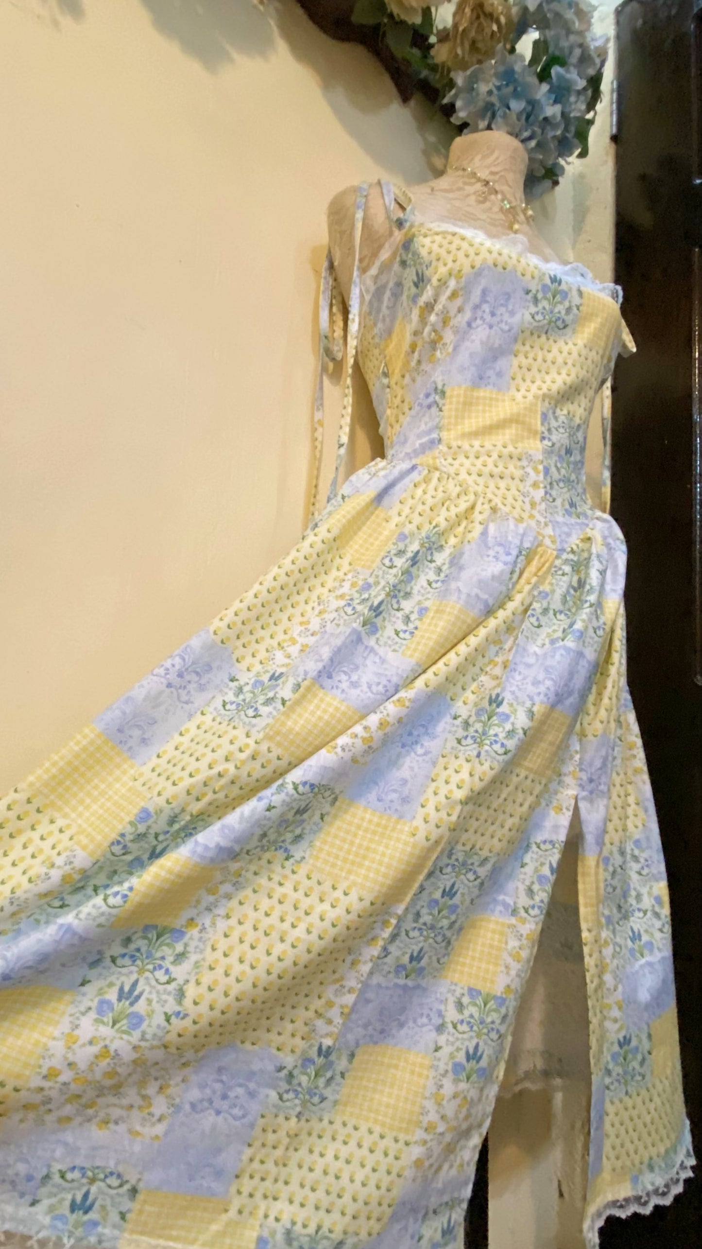 Yellow and Blue Floral Dress