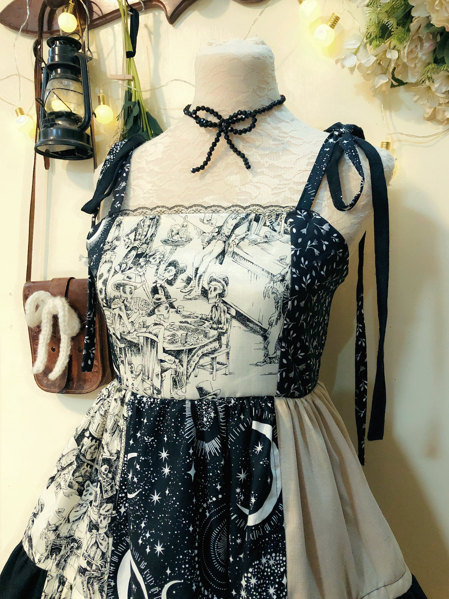 Cute Witch Patchwork Handmade Dress