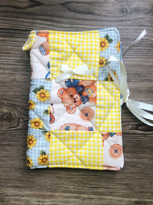B6 Cute Bear Yellow Quilted Patchwork Journal / Notebook Cover