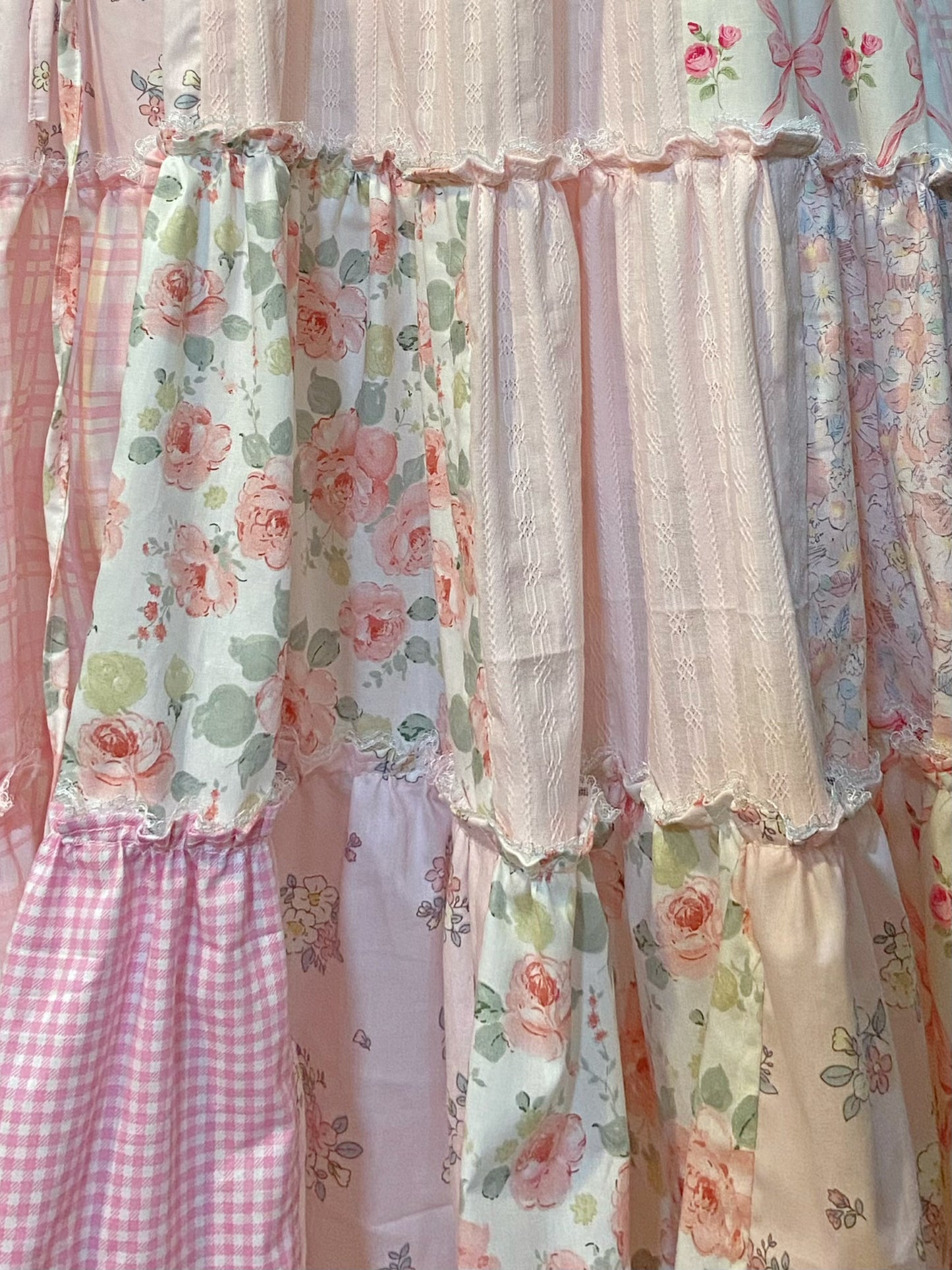 Pink Roses Patchwork Duster Dress