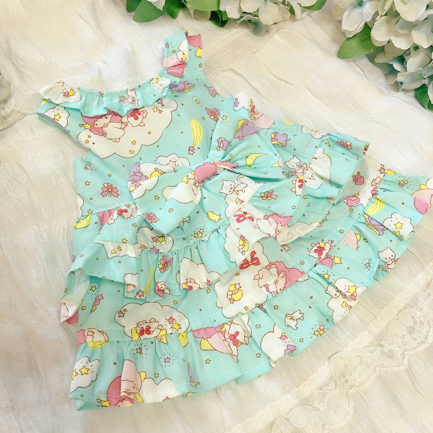 Little Twin Stars Ruffle Pet Handmade Dress