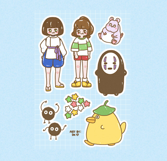 (FANART) Redraw Spirited Away Sticker Sheet