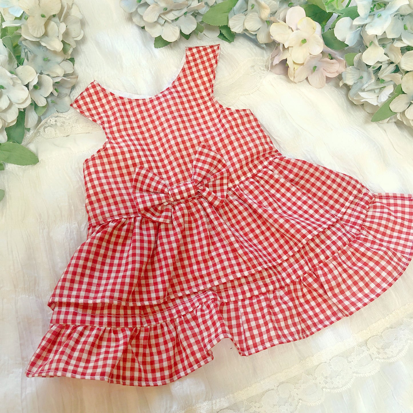 Red Gingham Pet Handmade Dress