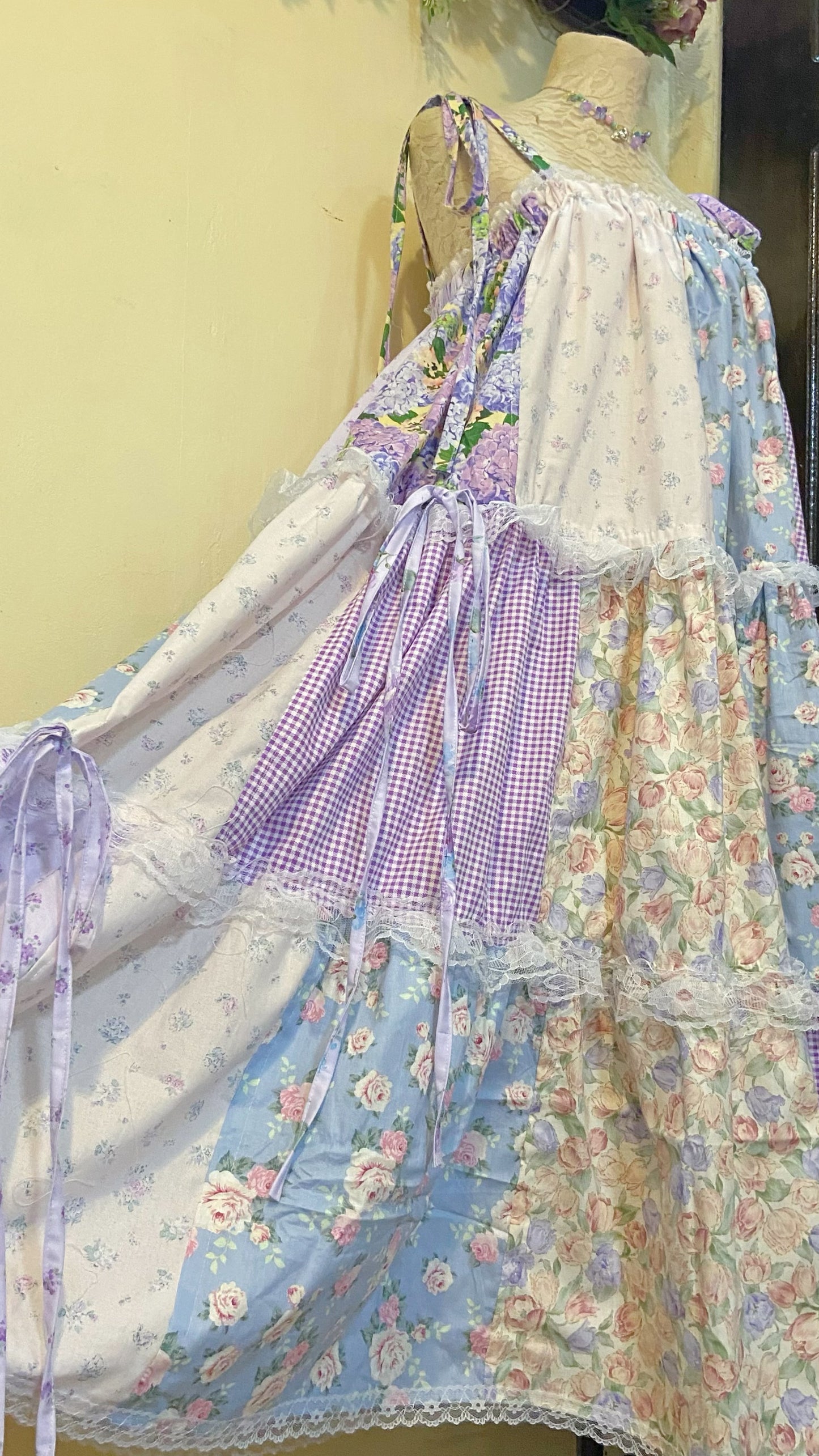 Lavender love Duster Patchwork Dress