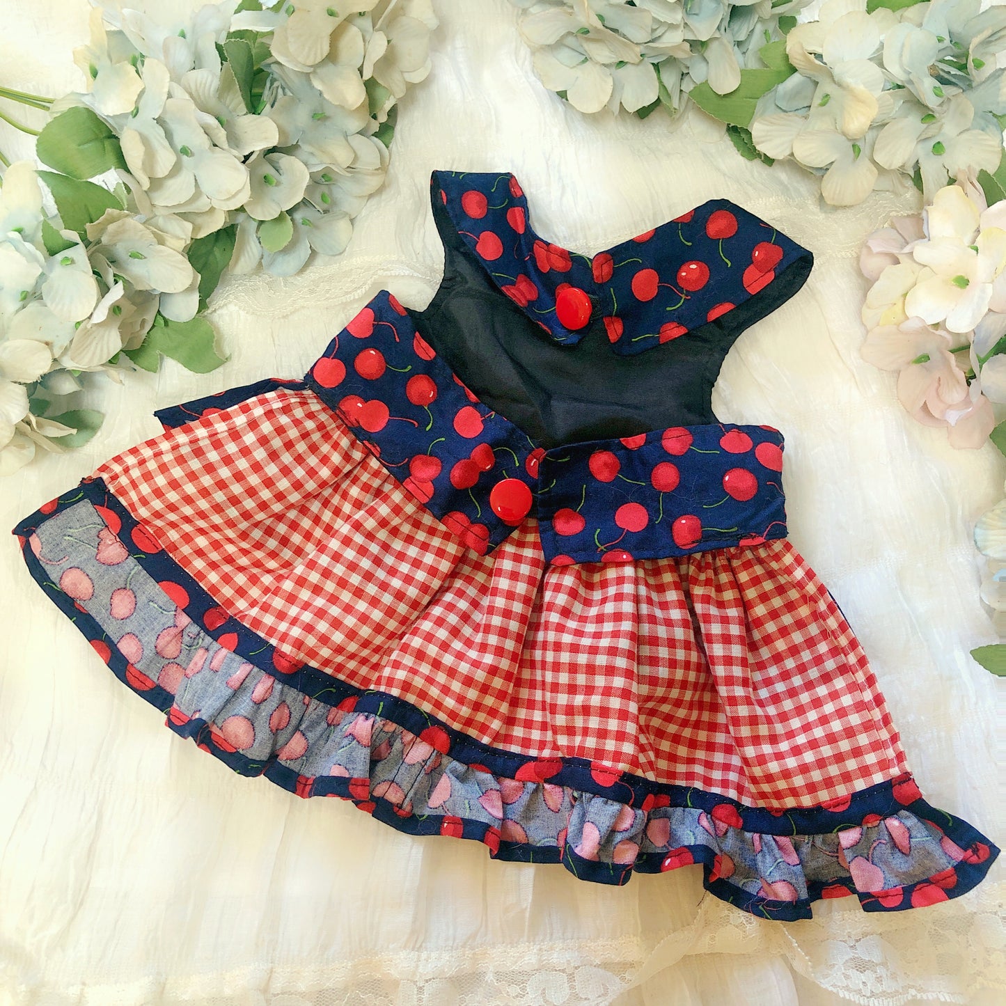 Cherry Red Ruffle Pet Handmade Dress