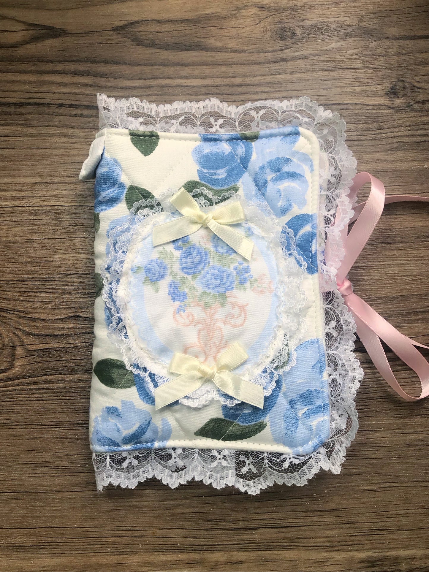 A6 Blue Dainty Quilted Journal / Notebook Cover (Copy)