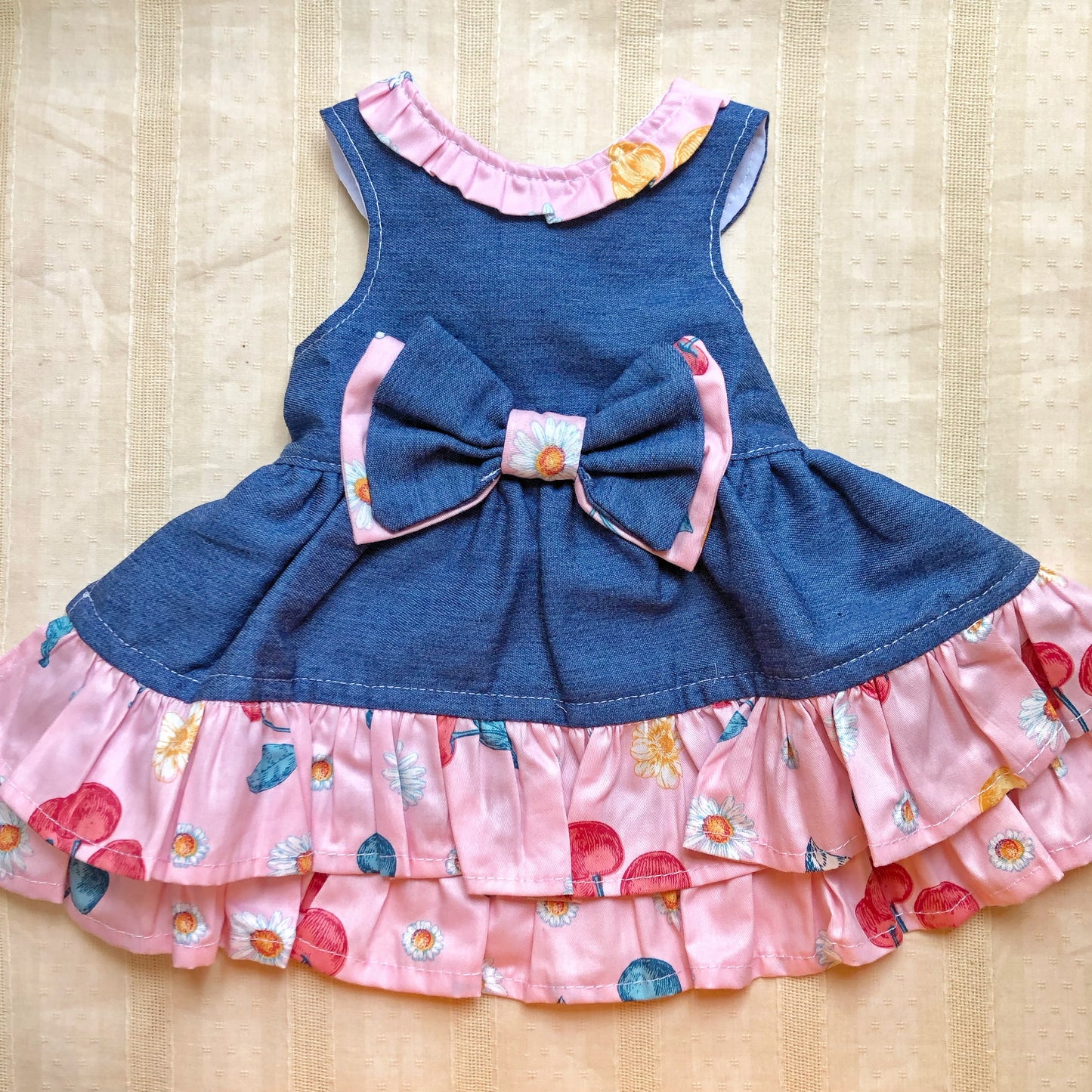 Cherry Denim Pet Handmade Dress