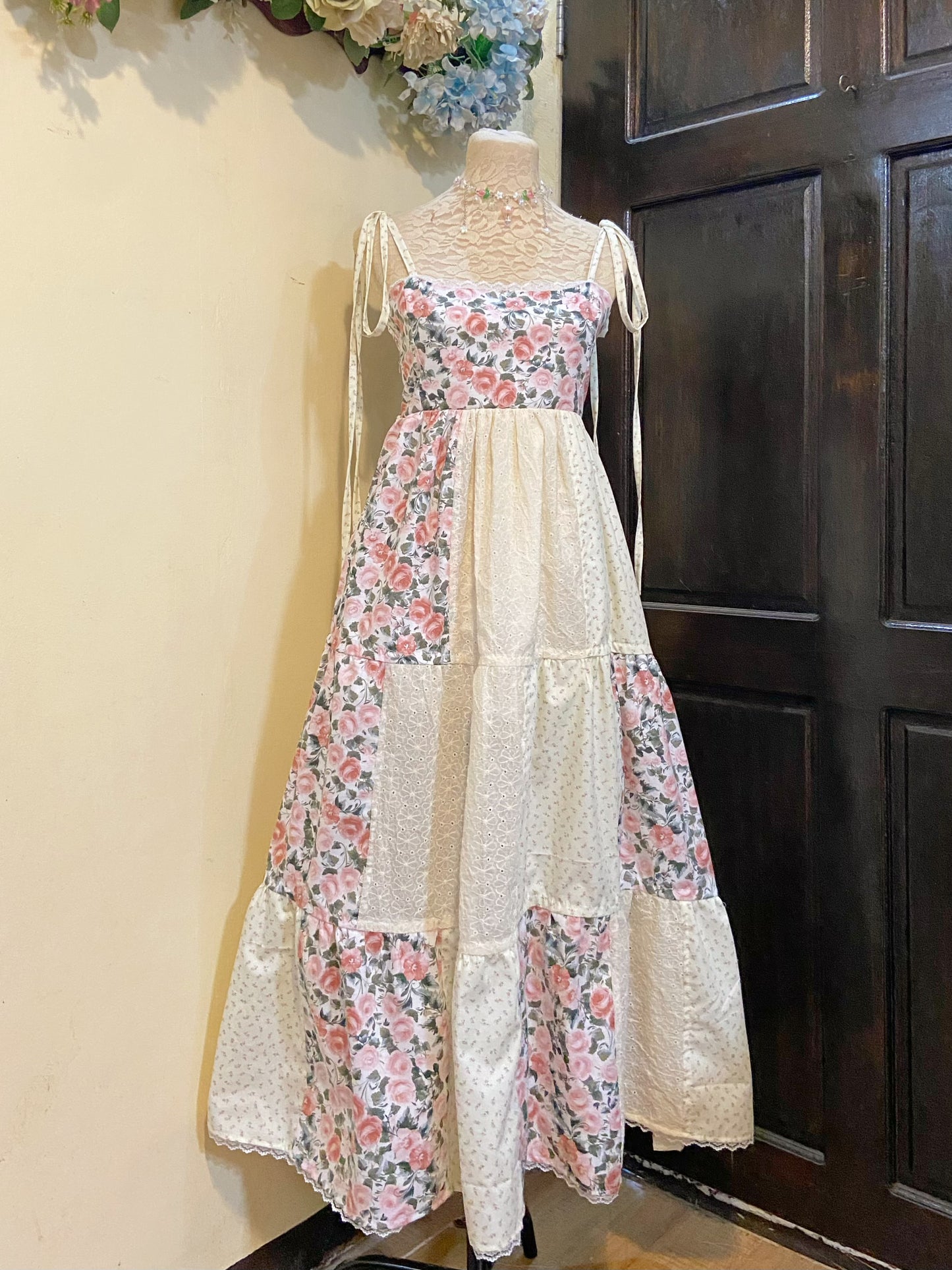 Roses and Cream Patchwork Dress