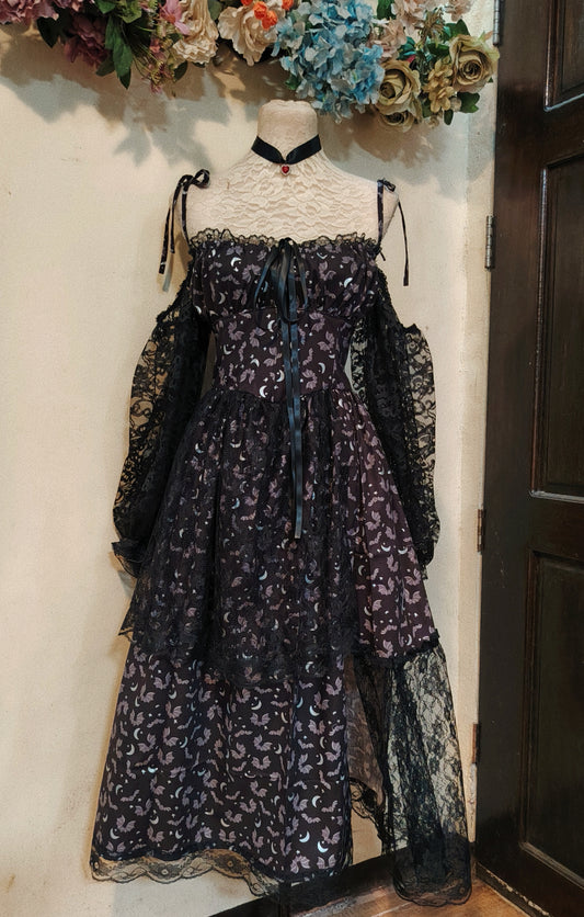 Moonlight Bat Corset Patchwork Dress ( Glow in the Dark )