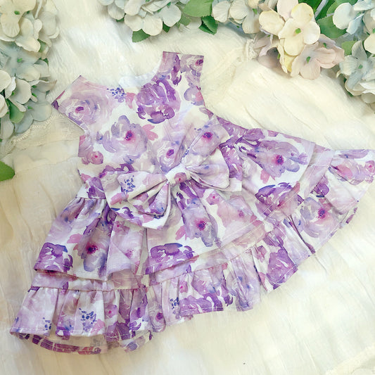 Purple Flower Pet Handmade Dress