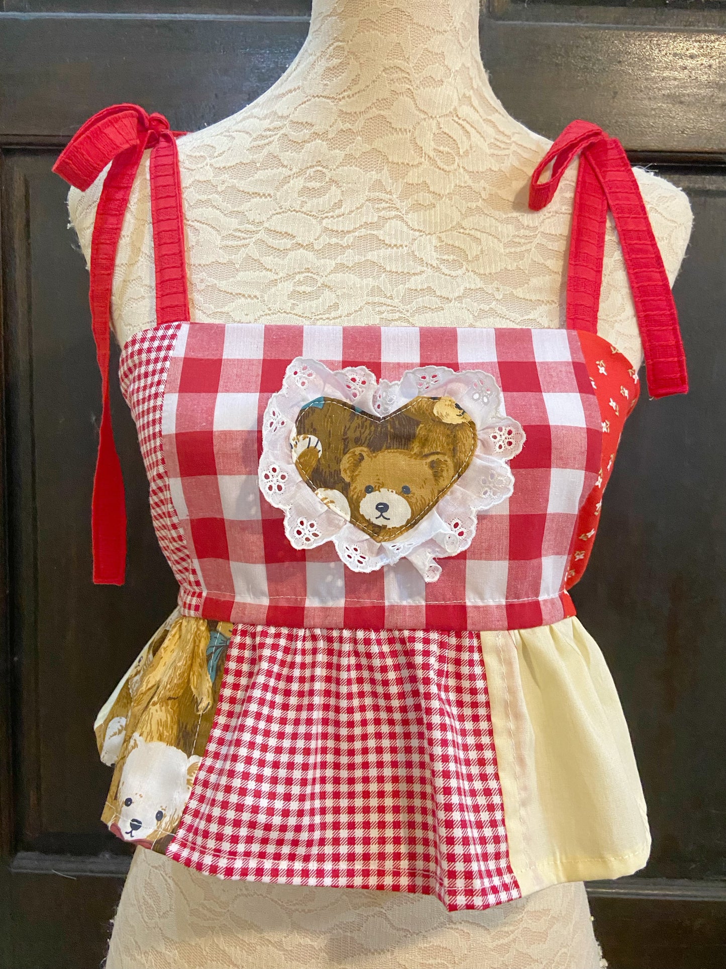 Bear Patchwork Handmade Cutie Top