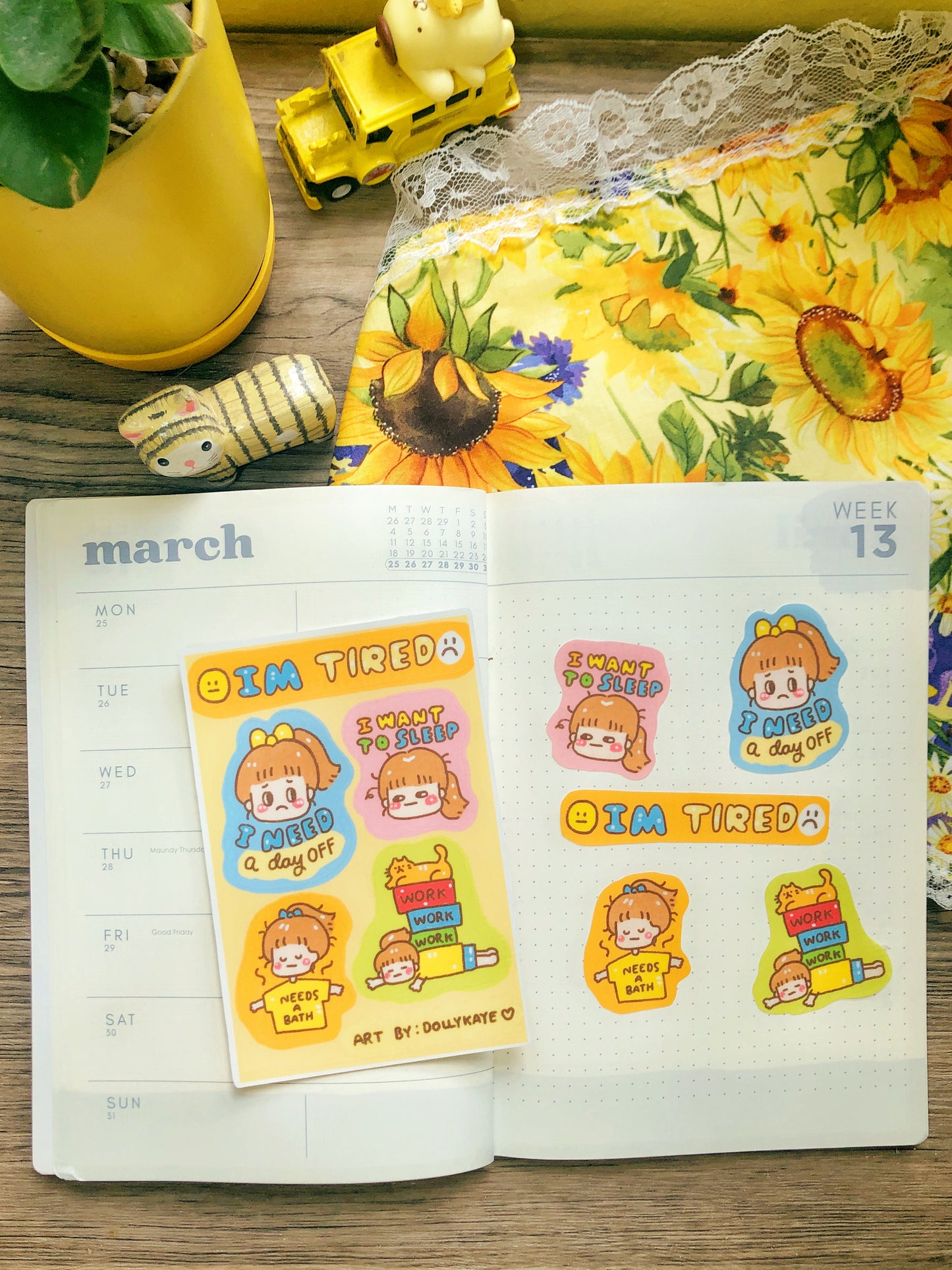 Tired Sticker Sheet