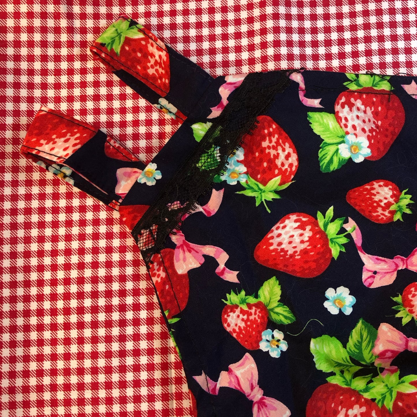 Black Strawberry Cutie Pet Handmade Dress