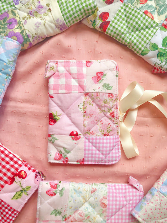 A6 Cute Pink Quilted Patchwork Journal / Notebook Cover