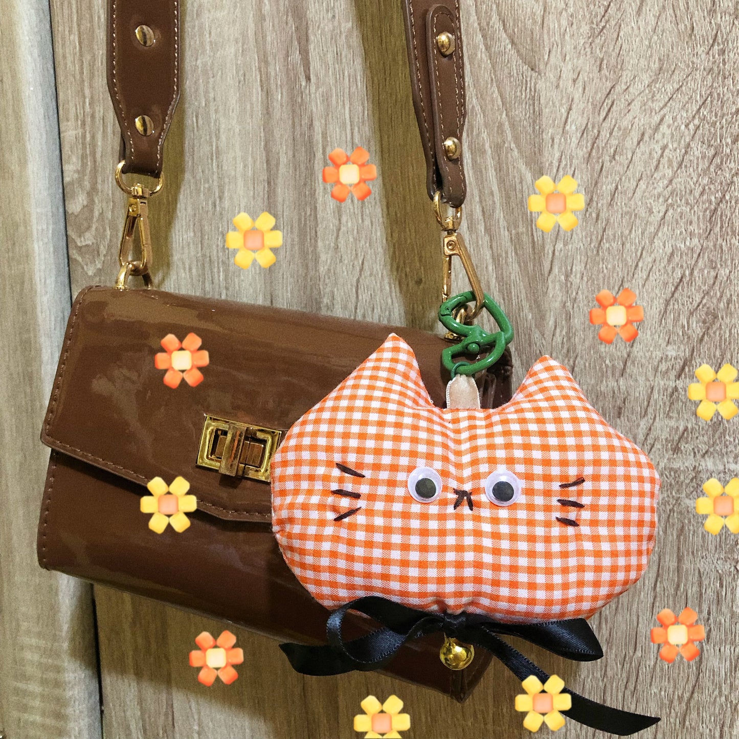 Chonky Orange Cat Plush Handmade Keychain