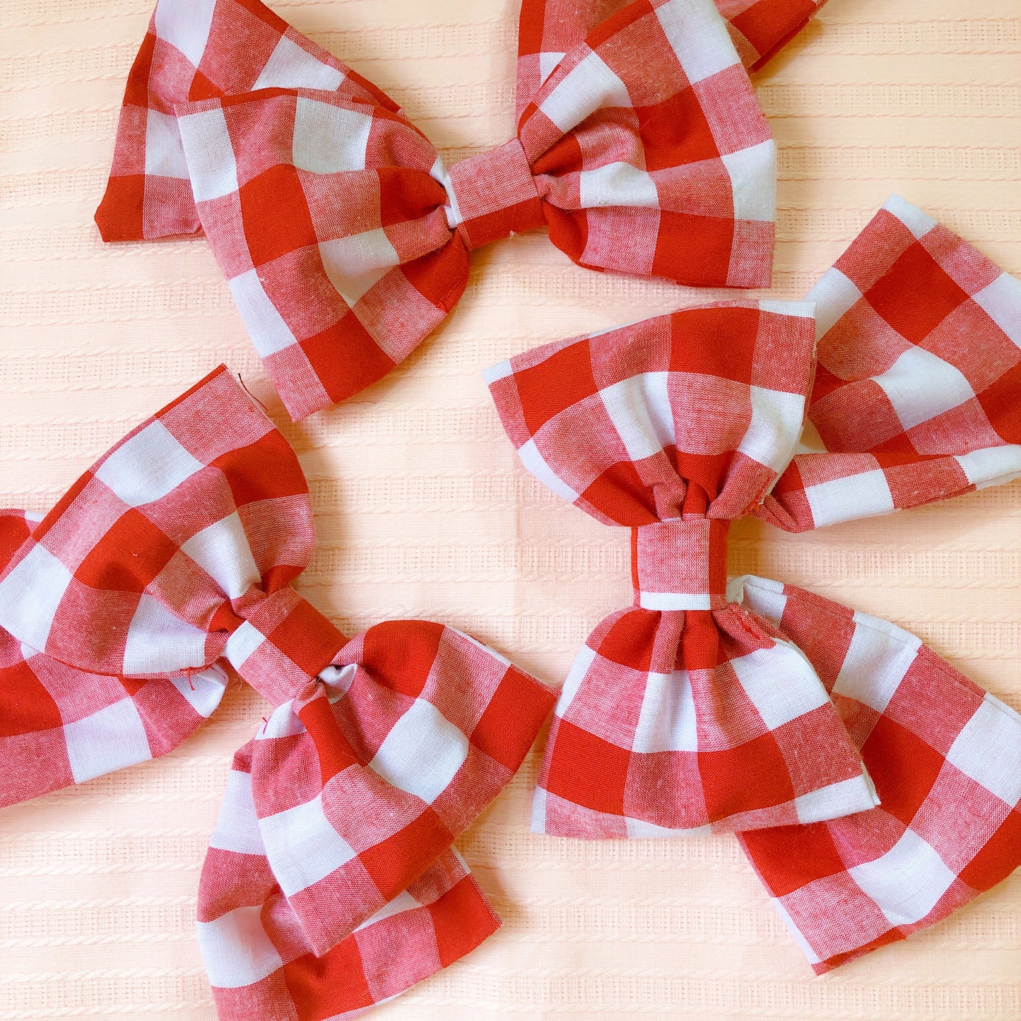 Red Gingham Handmade Ribbon