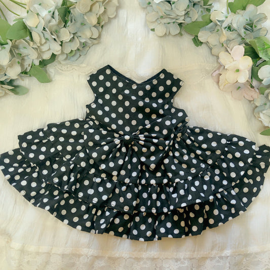 Polkadots Black Pet Handmade Dress