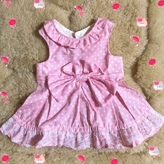 Cutie Pink Polka Pet Handmade Dress