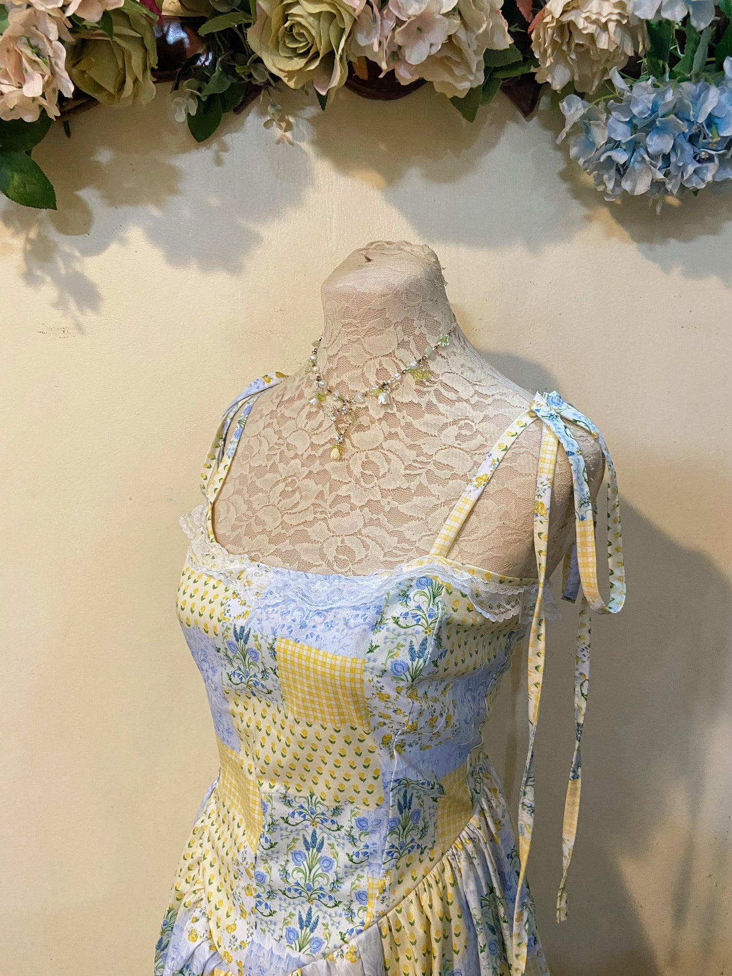 Yellow and Blue Floral Dress