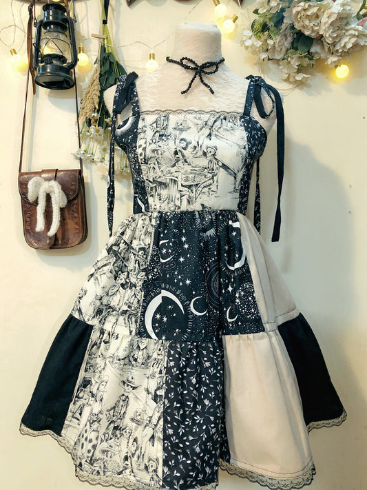 Cute Witch Patchwork Handmade Dress