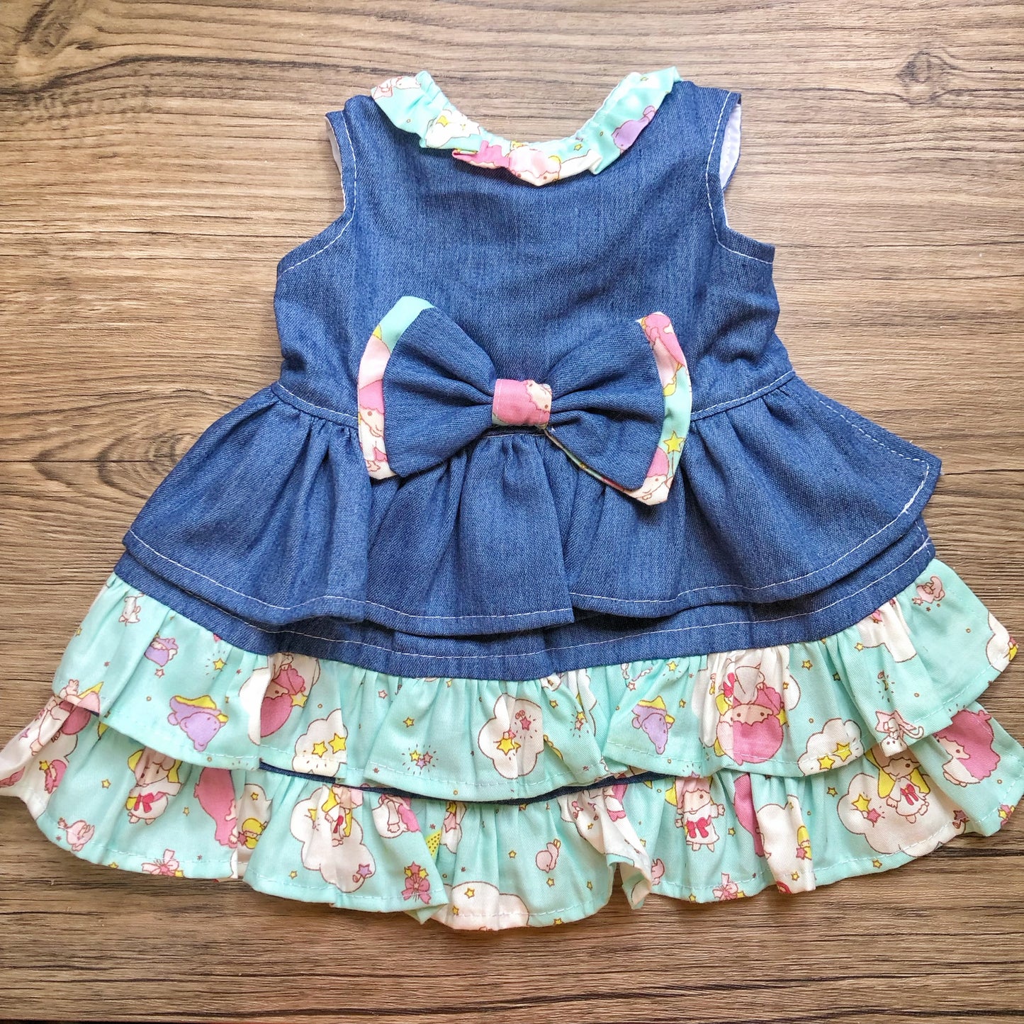 Denim Little Twin stars Pet Handmade Dress