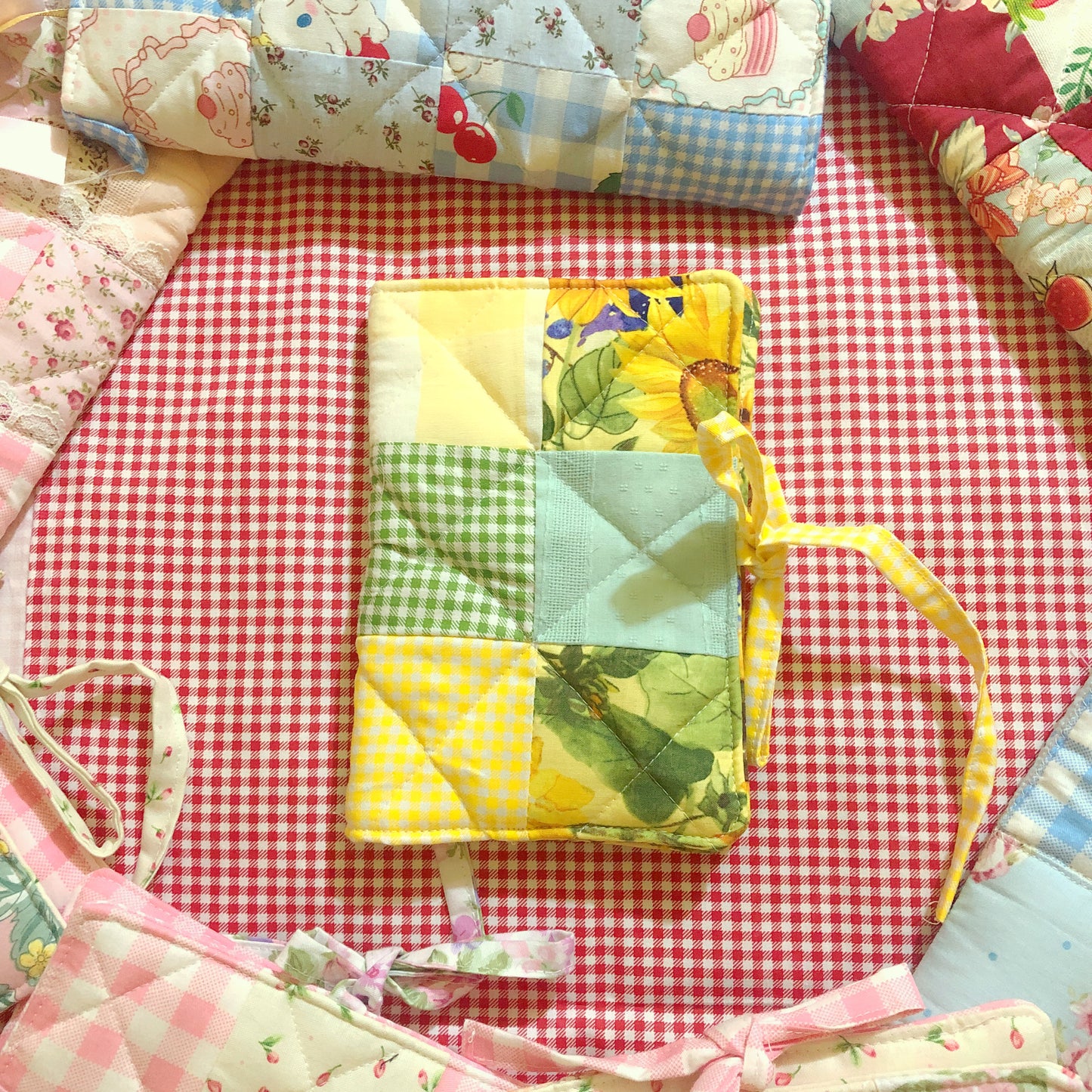 Sunflower Quilted Patchwork Journal / Notebook Cover A6