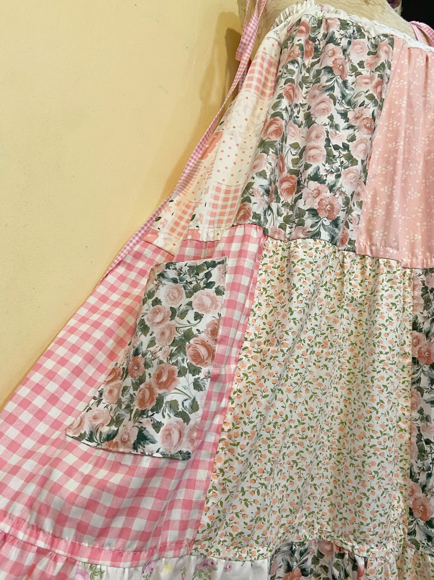Floral Pink Duster Patchwork Dress