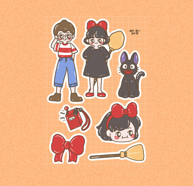 Redraws Sticker (FANART) Redraw Kiki's Delivery Service Sticker Sheet – Dolly Kaye Shop
