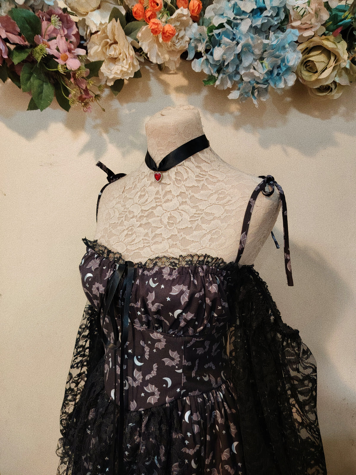 Moonlight Bat Corset Patchwork Dress ( Glow in the Dark )