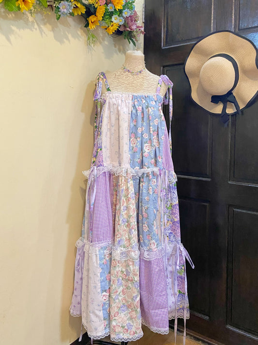 Lavender love Duster Patchwork Dress