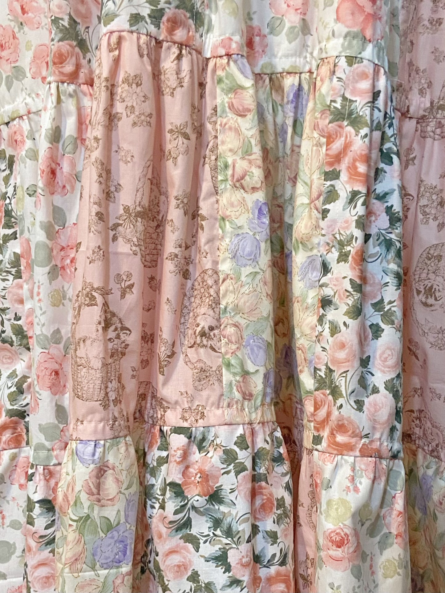 Floral Meow Meow Patchwork Duster Dress